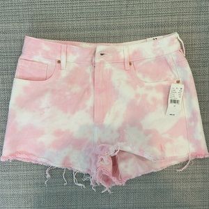 Pacsun pink tie dye Jean shorts